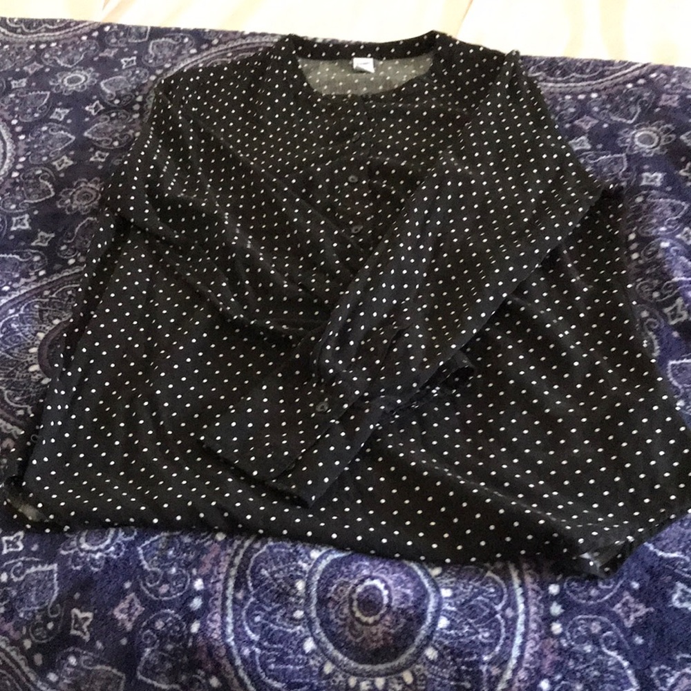 Old Navy button down pokadot shirt